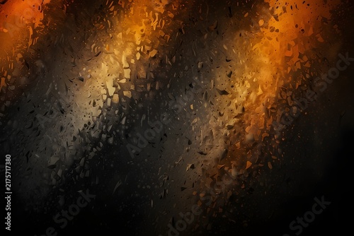 Orange Black Grainy Abstract Gradient Background With Distressed Texture And Modern Dark Design