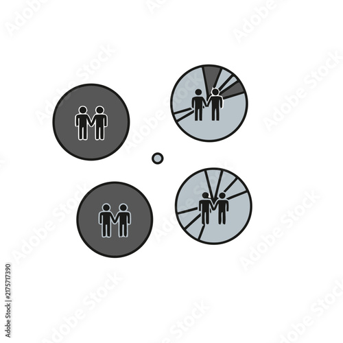 Two People Icons in Circles