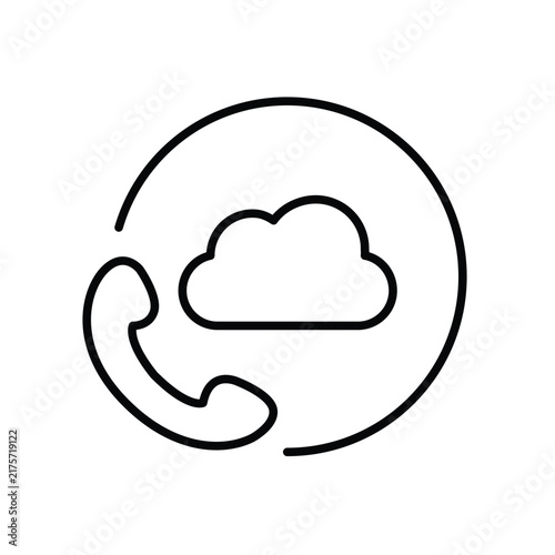 Cloud communication, virtual calling, remote connectivity. Pixel perfect, editable stroke vector icon