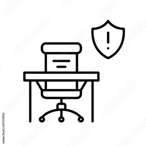 Workplace safety alert, office hazard warning. Pixel perfect, editable stroke vector icon