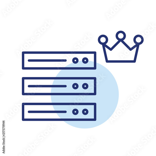 Vip digital storage, luxury tech service, priority system access. Pixel perfect, editable stroke vector icon