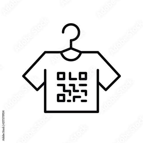 Scan qr-code on t-shirt to access laundry services. Pixel perfect, editable stroke vector icon