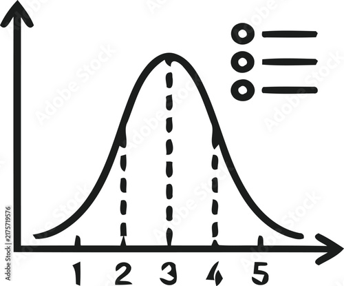 Foto A simple bell curve graph presented as professional vector icons and illustratio