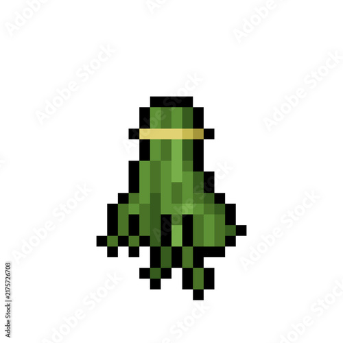 Pixel Art Illustration of a Tied Bunch of Yardlong Beans Food Icon 