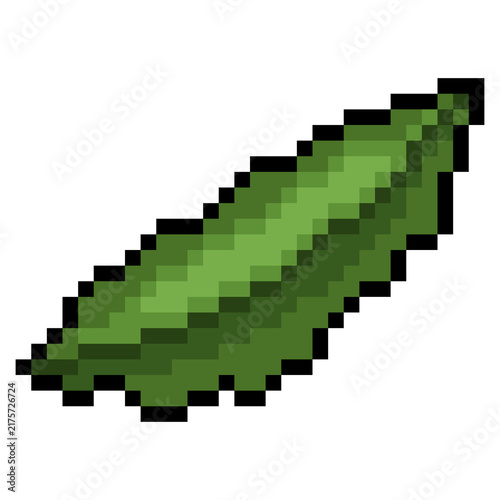 Pixel Art Illustration of a Green Winged Bean Food Icon