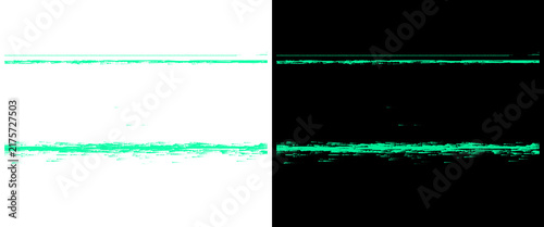 Green digital glitch lines on black and white backgrounds, abstract electronic signal interference texture, sci-fi data distortion elements