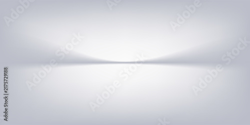 White grey studio room. Limbo light background. Abstract 3d gradient backdrop for product presentation. Minimal wall scene spotlight. Showcase, promotion display.