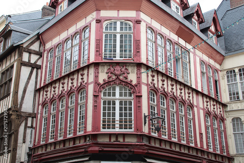 Принти на полотні half-timbered habitation buildings in rouen in normandy in france