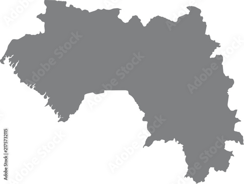 Simple grey map silhouette of guinea isolated on white background illustration