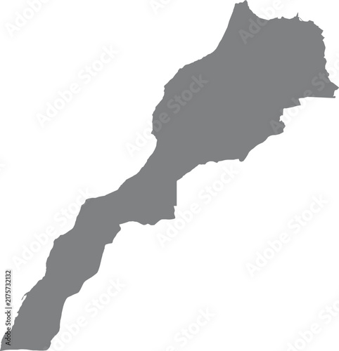 Simple grey map silhouette of morocco isolated on a white background illustration