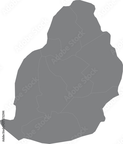 Simple grey silhouette map of mauritius island isolated on white background illustration