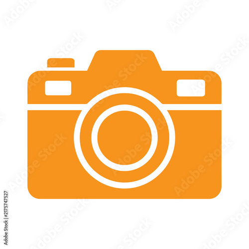 Fotografía Camera icon displayed in vibrant orange color representing digital imaging tools