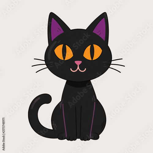 vector illustration of a black cat