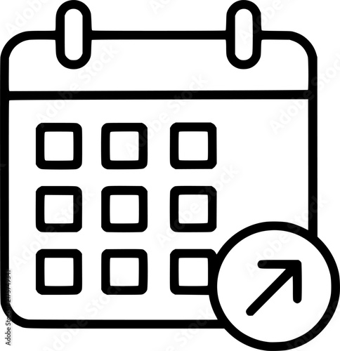Calendar Schedule Planning Event Management Outline Icon