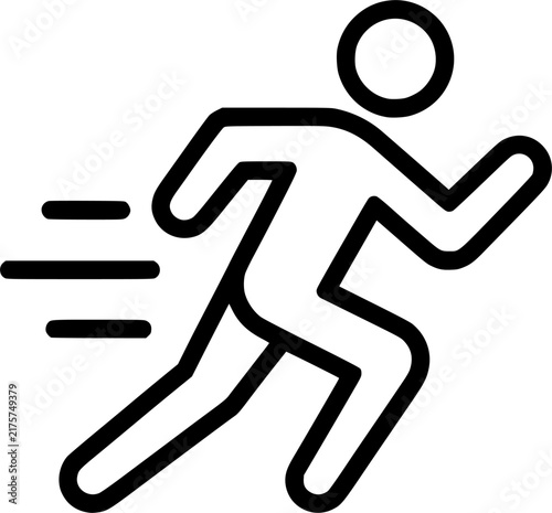 Running Person Speed Sport Fitness Outline Icon