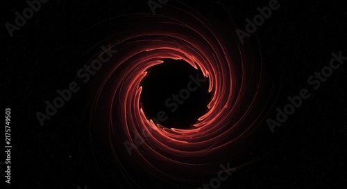 A deep, swirling void of pure, ultimate blackness demonstrating gravitational forces and the theoretical physics of boundless compression ,event ,warp ,density