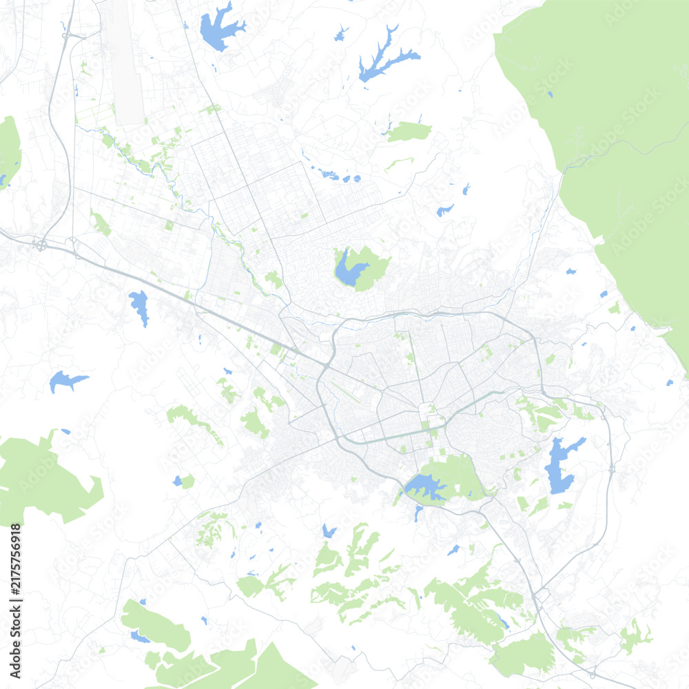 Naklejka premium Minimal vector city map of Tirana with streets, districts and road network