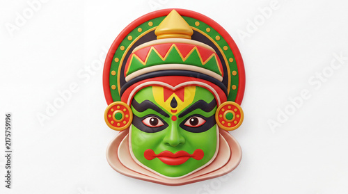 Traditional kathakali indian dance mask art representation