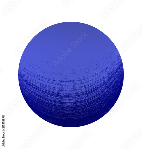 Blue sphere, gradient noise texture, abstract modern design element