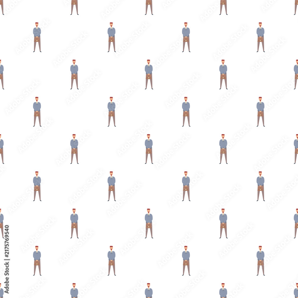 Obraz premium Repeating pattern of a standing businessman character wearing a suit