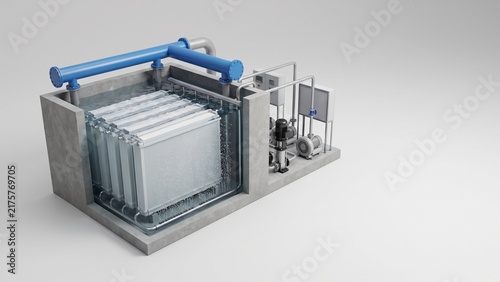 Принти на полотні Membrane bioreactor tank with submerged filtration cassettes
