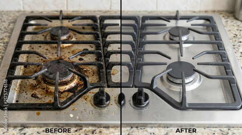 Dirty Gas Stove vs Clean Gas Stove - Before and After Cleaning Comparison