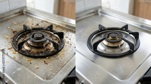 Dirty vs Clean Gas Stove Burner Comparison Before and After Cleaning