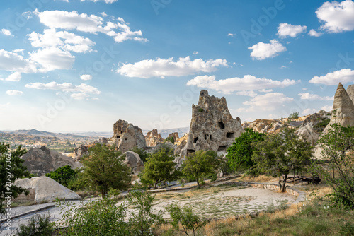 Bild auf Leinwand Visitors exploring historic cave formations at Goreme Open Air Museum in Cappado