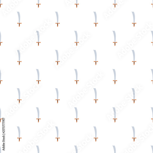 Foto Scimitar swords repeating in a seamless pirate or medieval weapon pattern