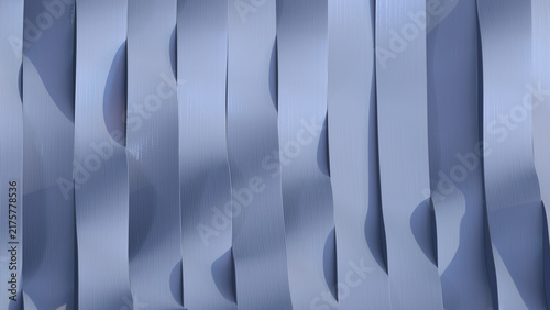 Abstract Gray Wavy Vertical Ribbon Pattern 3D Render