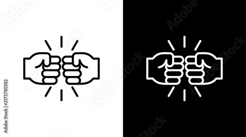 Fist Bump With Icon Set Design