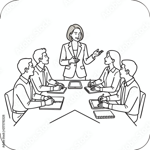 Professional Corporate Meeting in Office Setting for Business Training and Team Collaboration, Concept for Leadership, Workshops and Corporate Education