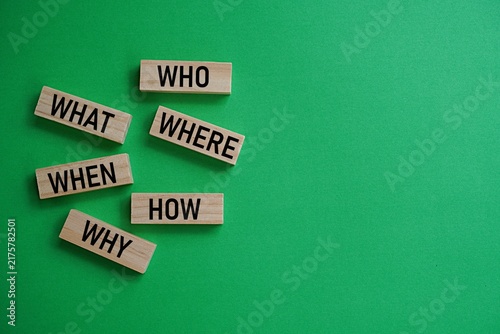 Obraz na plátne WHO WHAT WHERE WHEN WHY HOW