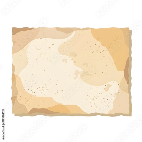 Vintage Beige Parchment Background with Soft Irregular Edges and Subtle Distressed Texture