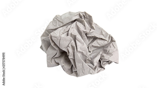 фотографія Crumpled ball of white paper waste sheet isolated on transparent background for recycling and office garbage concepts