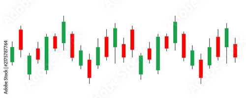 Konstfotografi Red and green financial candlesticks create fluctuating market pattern on transparency