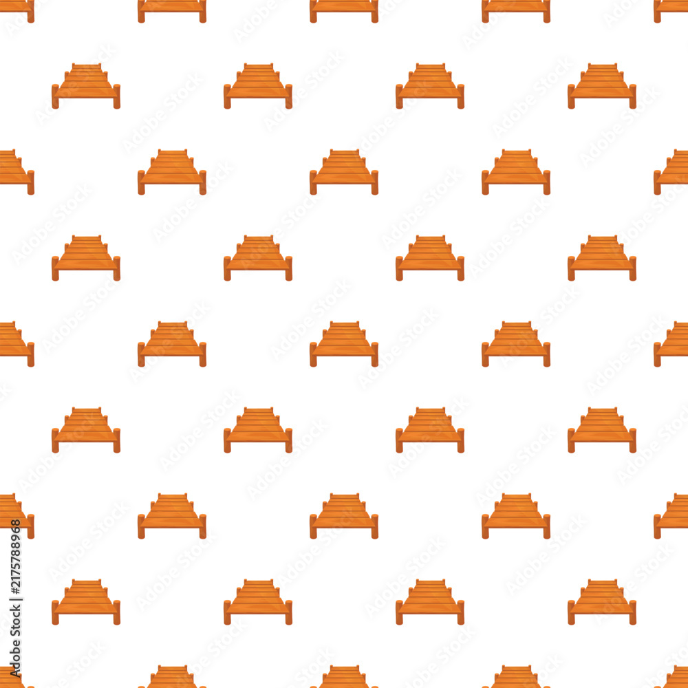 Naklejka premium Wooden bridges forming a repeating pattern on a white background