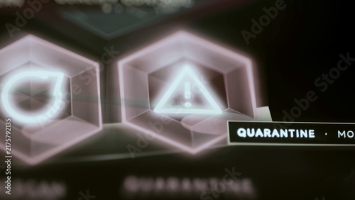 фотографія Quarantine tile shows triangular warning symbol