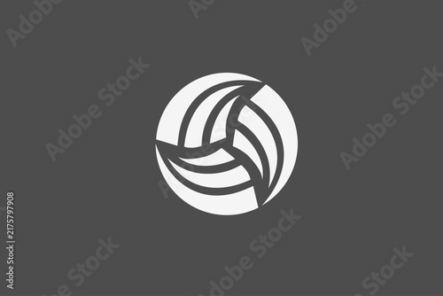 volley ball sports geometric simple logo