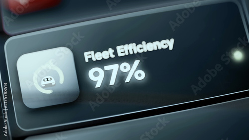 Canvas Print Robot fleet efficiency card reads exactly 97