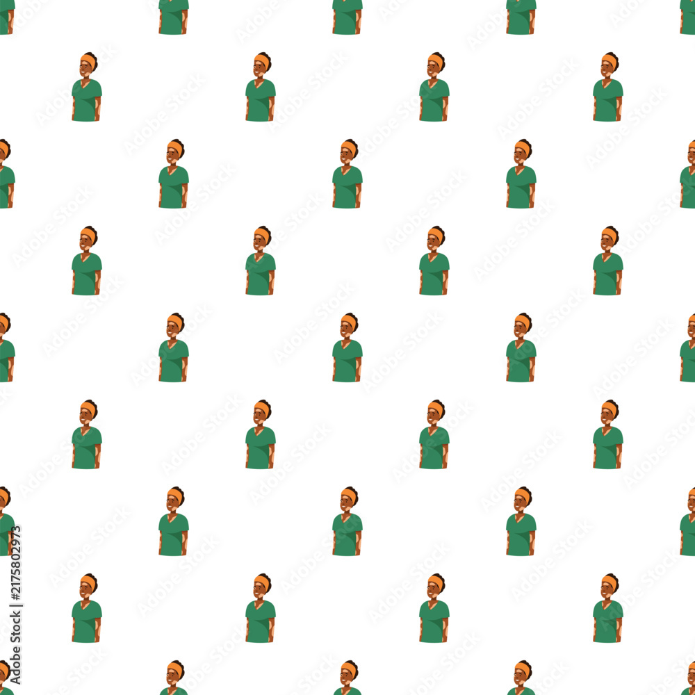 Fototapeta premium Seamless pattern featuring diverse woman with vitiligo representing inclusivity