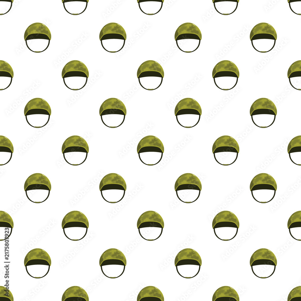 Naklejka premium Military helmets forming a seamless camouflage pattern on a white background