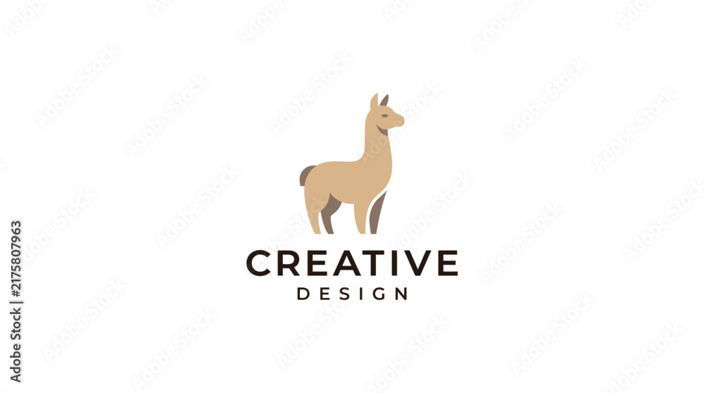 Naklejka premium Llama logo with creative design text.
