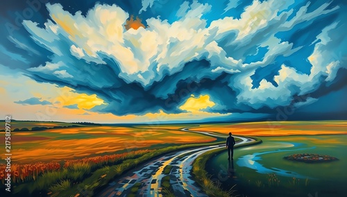 landscape with clouds and sky