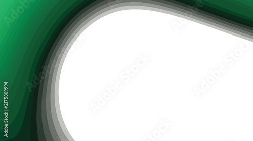 Green Layered Abstract Curved Background with Copy Space