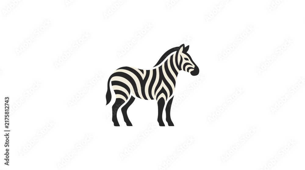 Naklejka premium Minimalist zebra icon for modern wildlife logo.