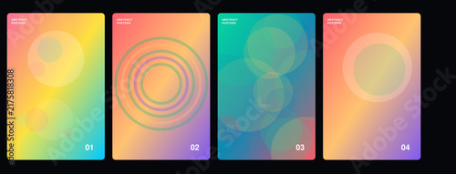 Vibrant Gradient Vector Backgrounds Set with Circular Patterns and Soft Textures