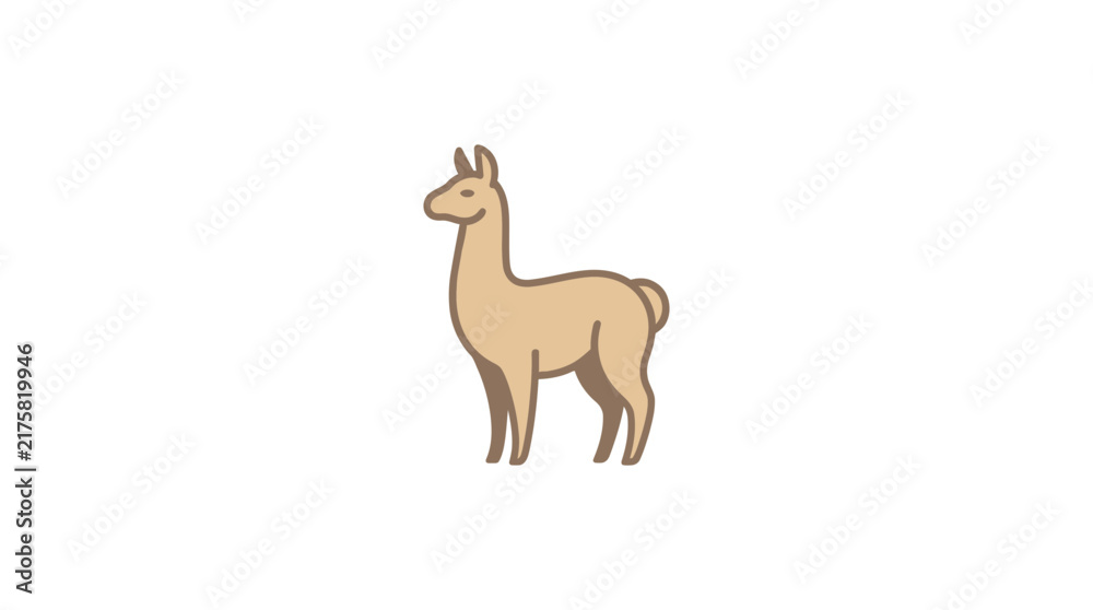 Naklejka premium Simple standing alpaca profile icon.