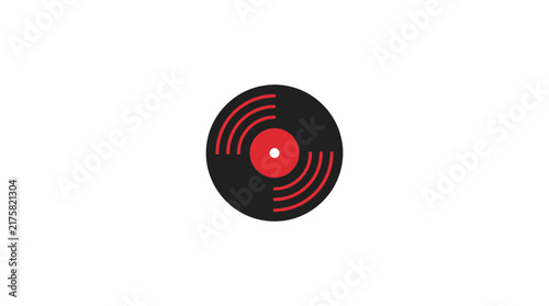 Small vinyl record icon with red center dot.
