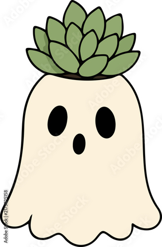 Halloween Ghost Succulent Plant in Pot